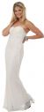 Main image of Full length Beaded Evening Dress with Shirred Bust